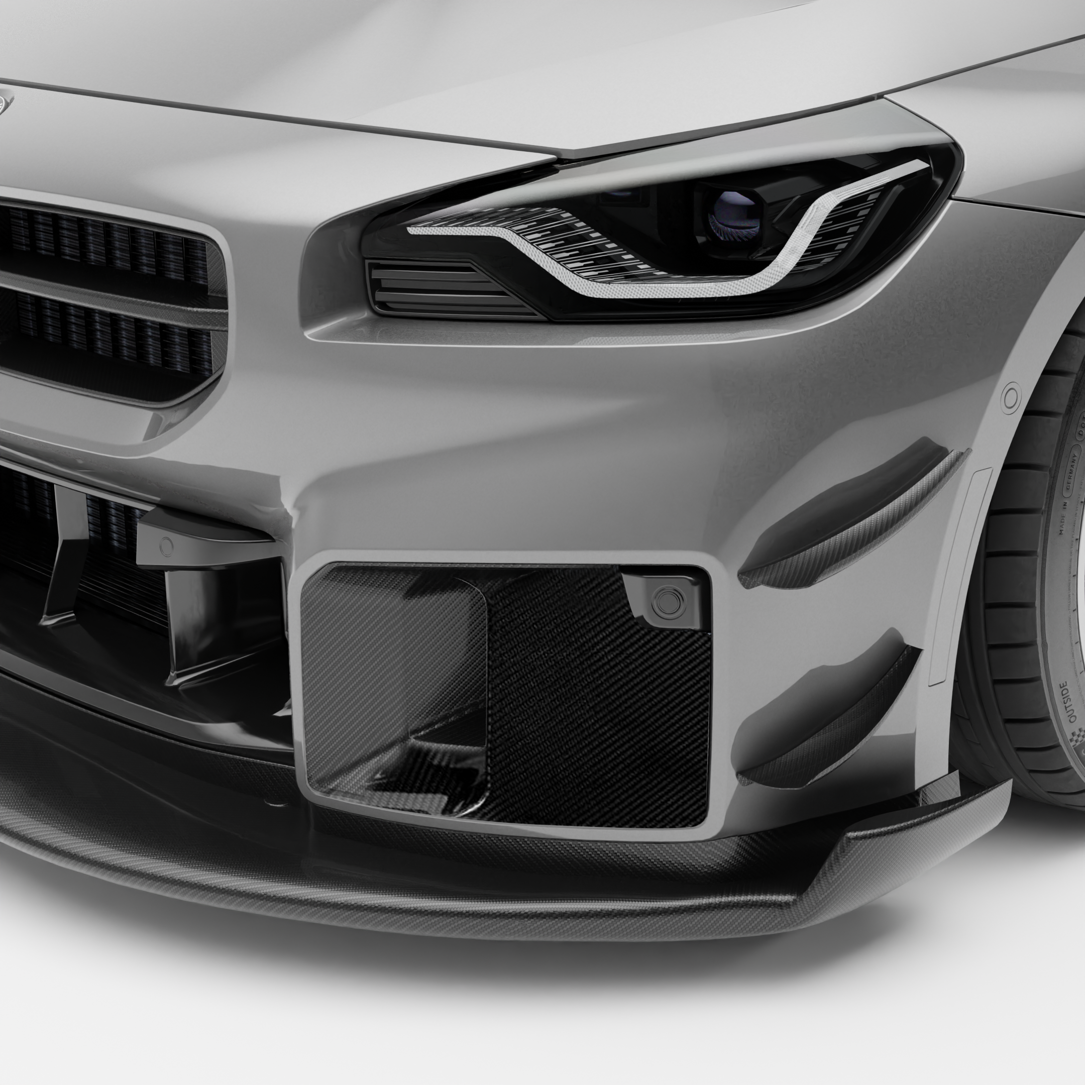 BMW M2 G87 Carbon Fiber Aero Front Bumper Block-Off Plates