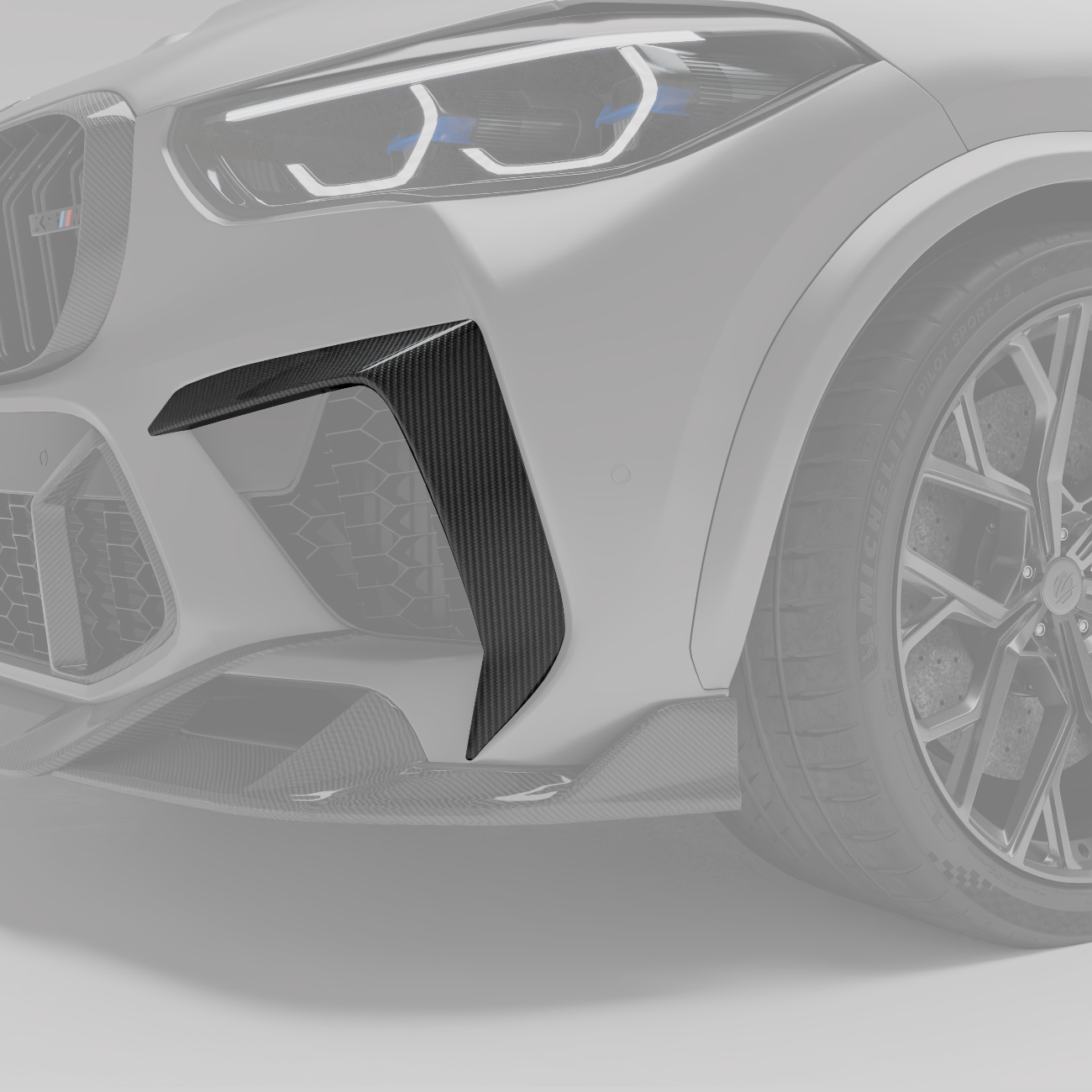 BMW X5M F95 Pre-LCI Carbon Fiber Front Bumper Canards – Revozport