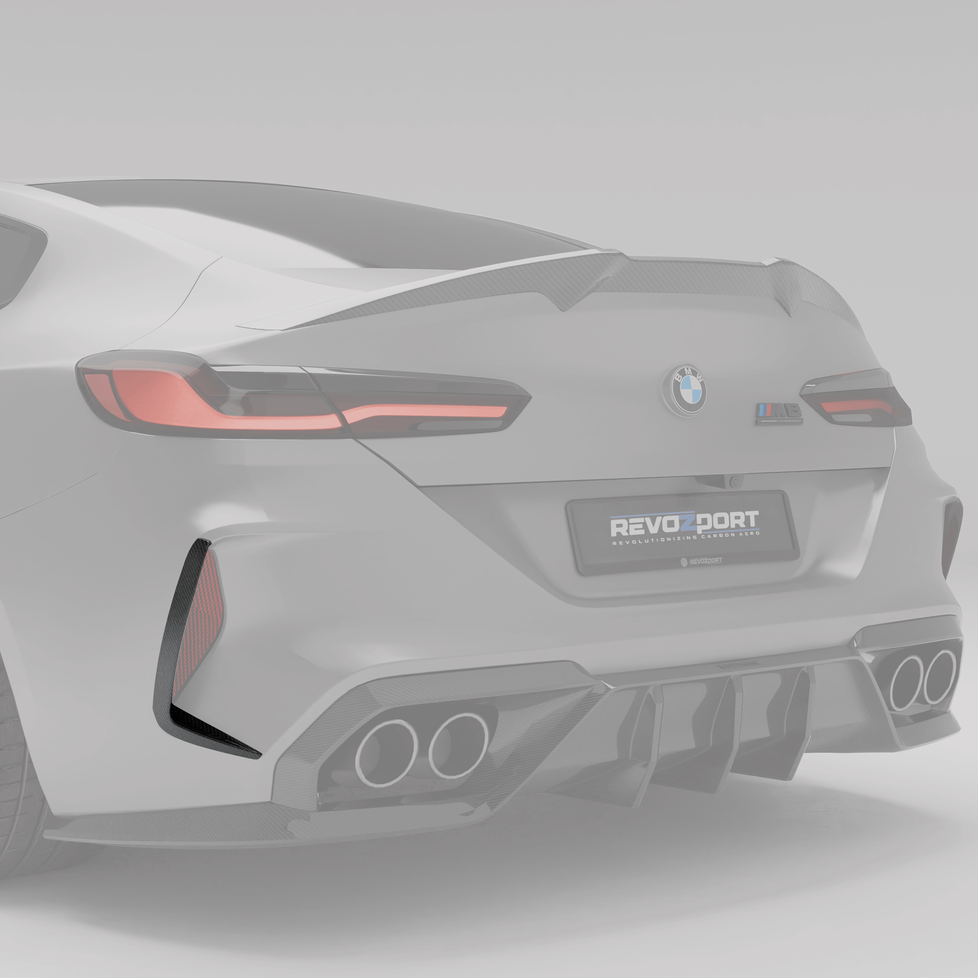 BMW M8 F91 F92 F93 Carbon Fiber Rear Bumper Canards