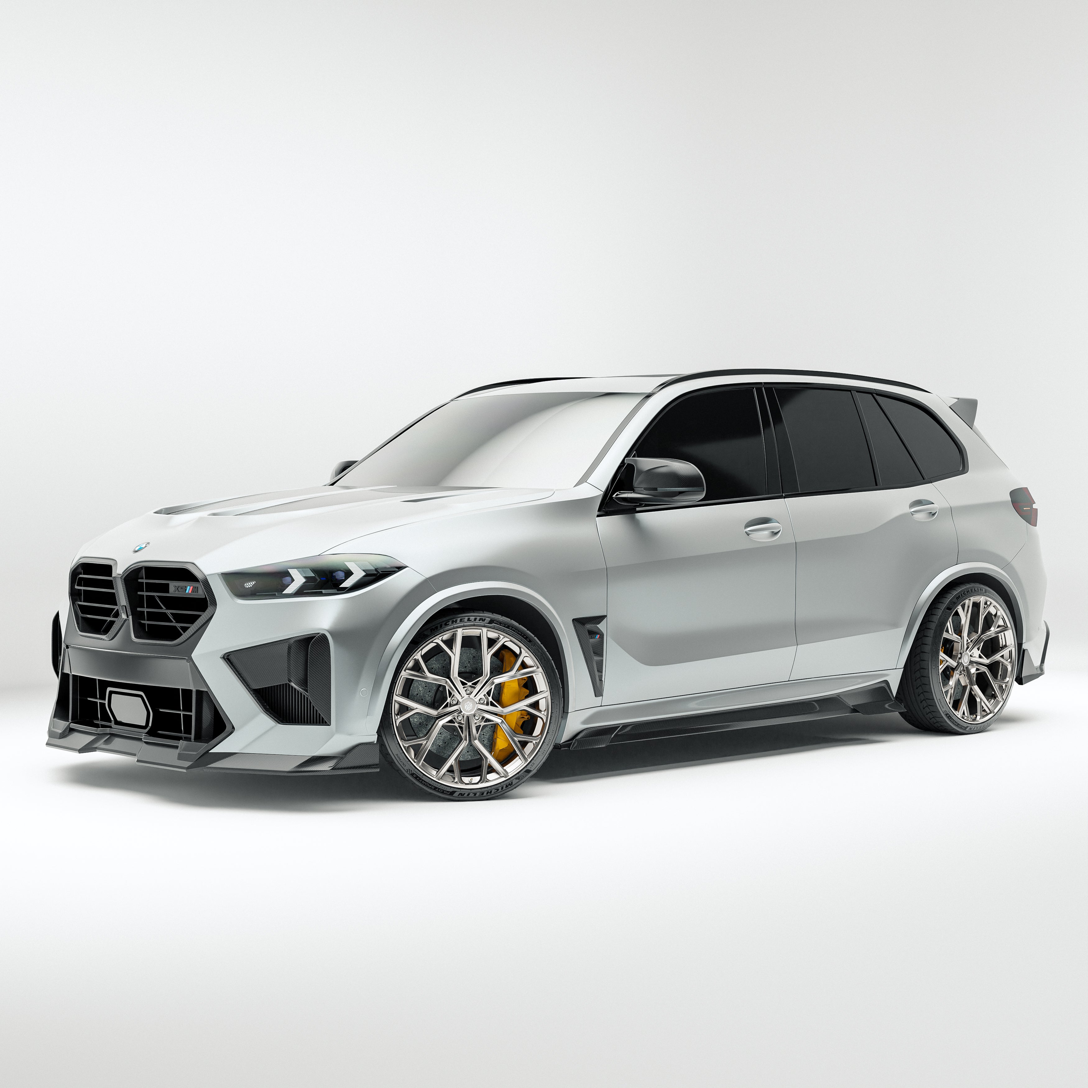 BMW X5M F95 LCI Carbon Fiber Side Skirts - Revozport