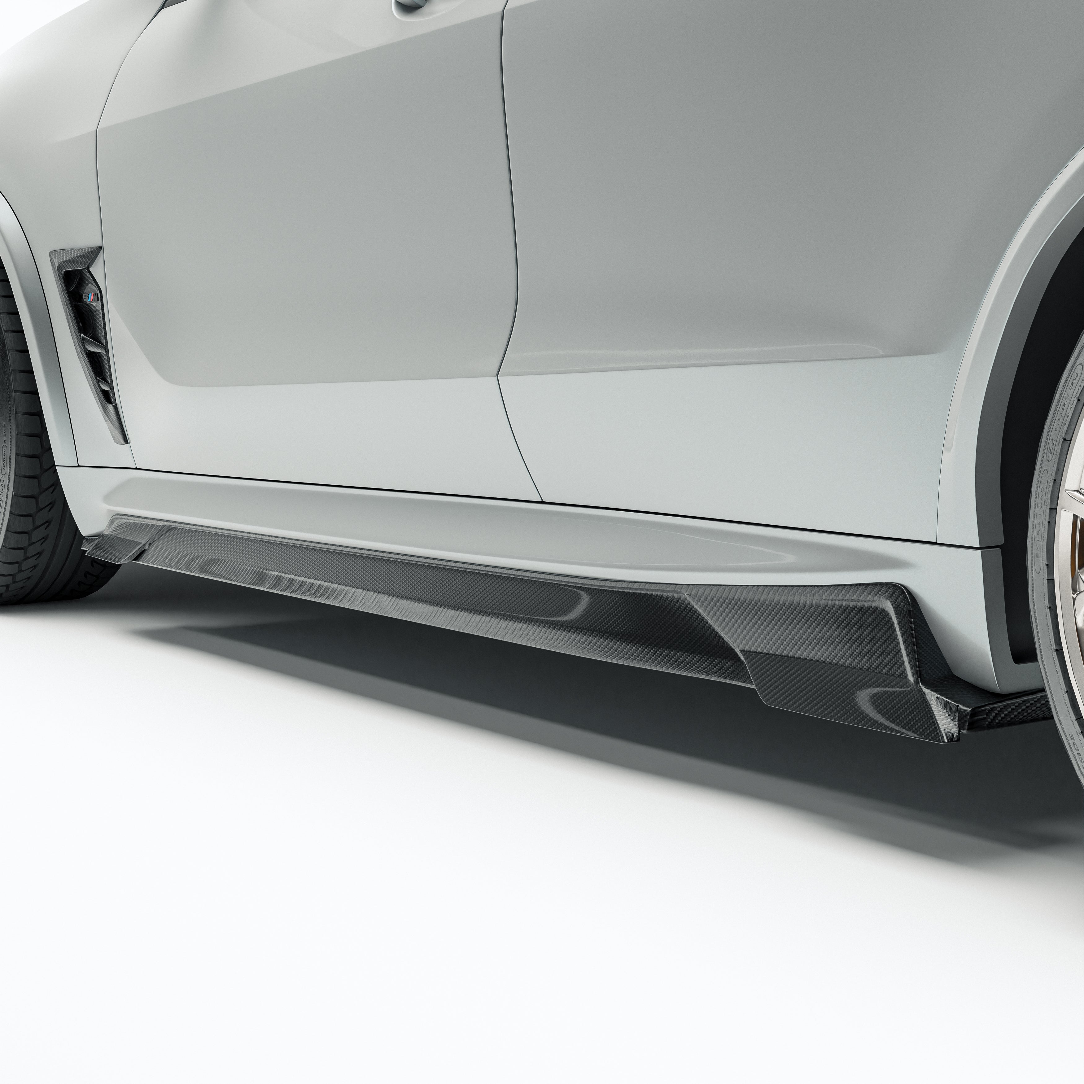 BMW X5M F95 LCI Carbon Fiber Side Skirts - Revozport