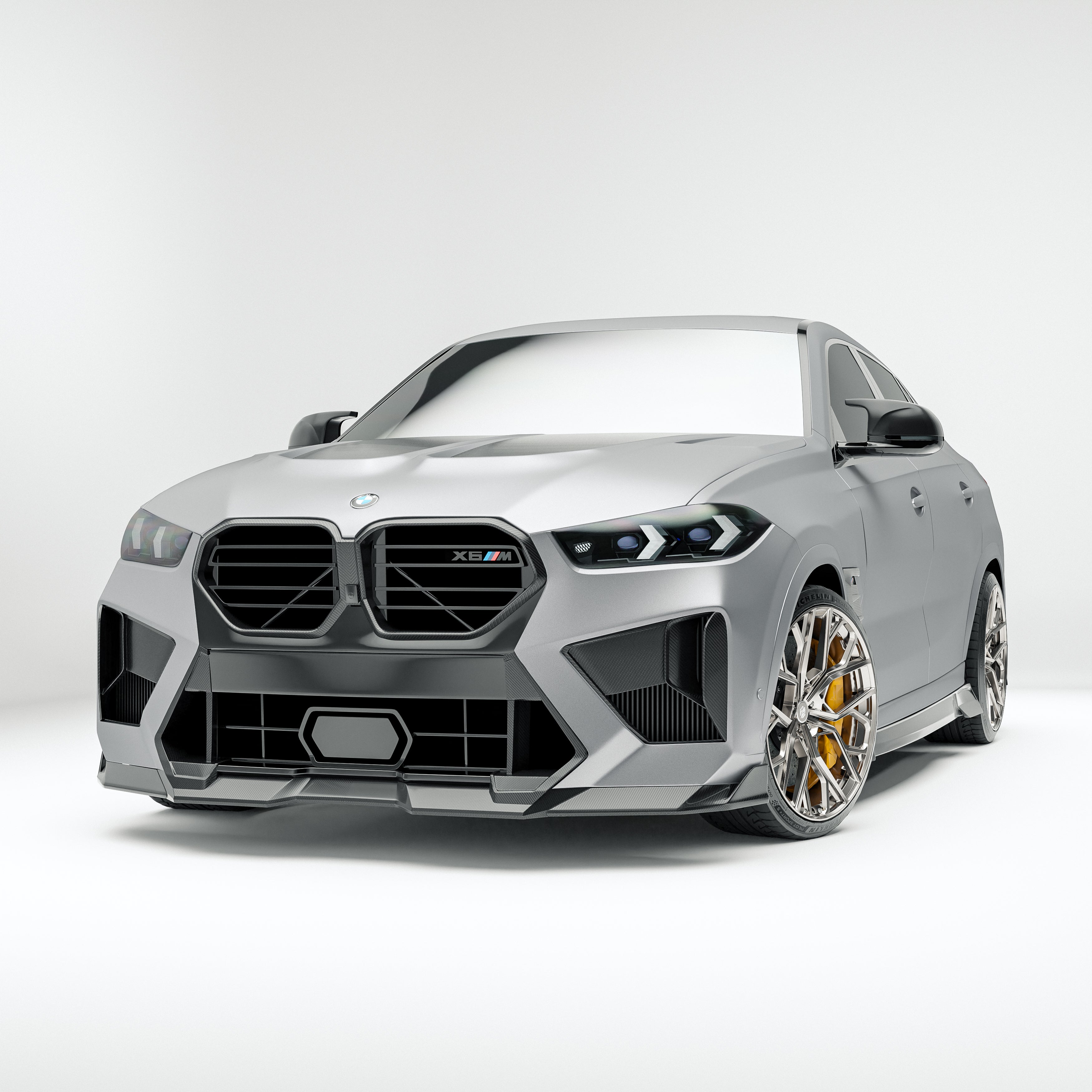 BMW X6M F96 LCI Carbon Fiber Front Lip - Revozport