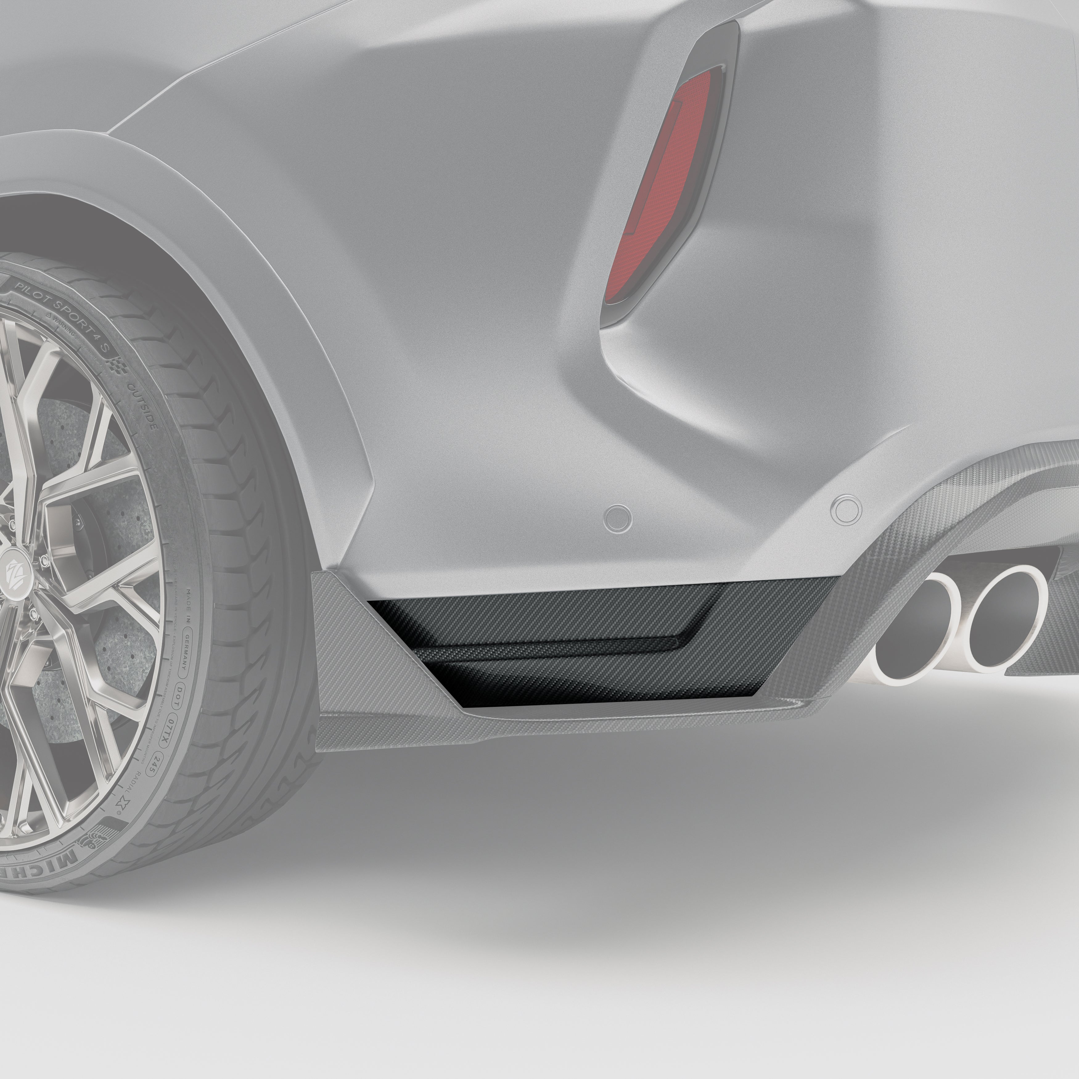 BMW X6M F96 LCI Carbon Fiber Rear Bumper Splitter - Revozport