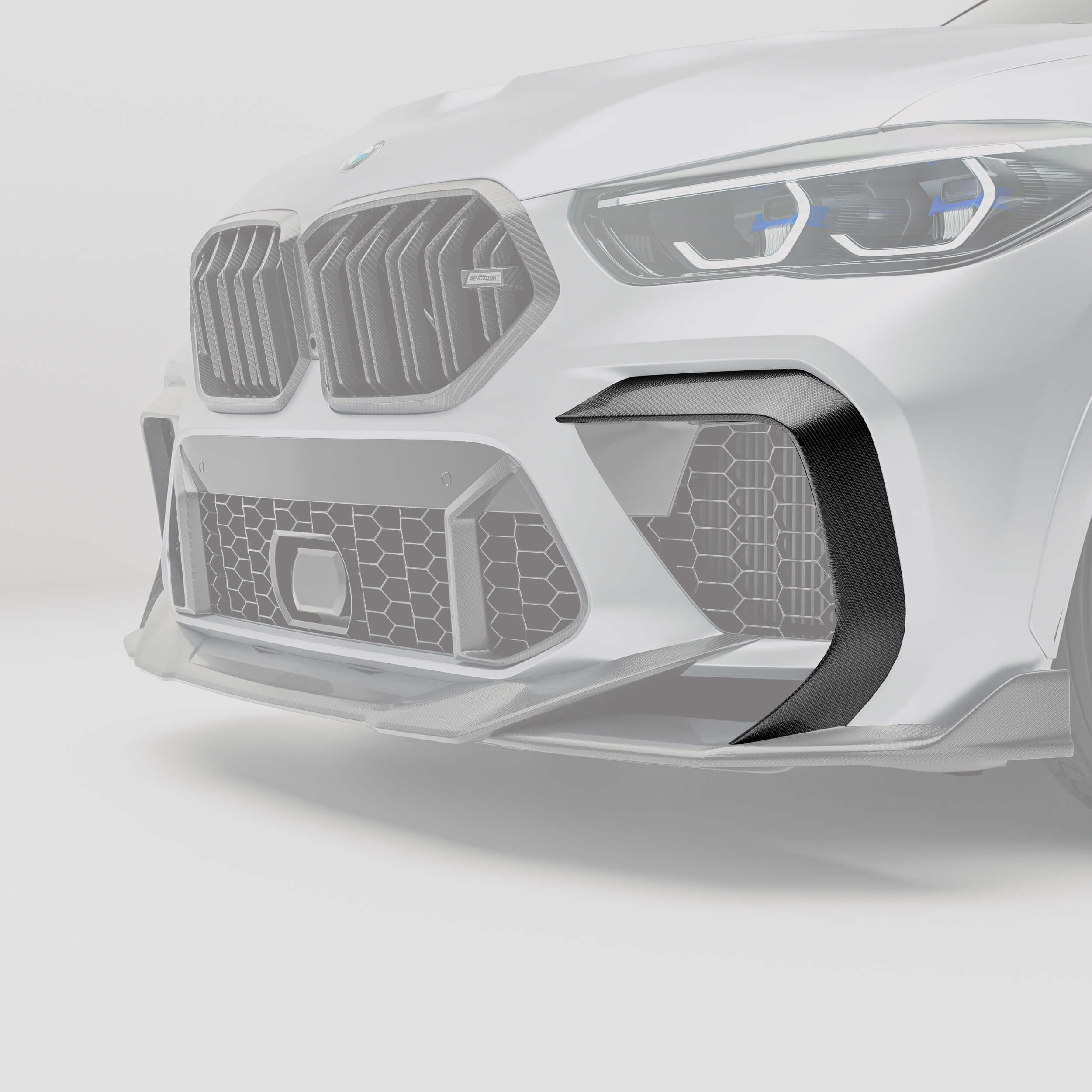 BMW X6M F96 PRE LCI Carbon Fiber Front Bumper Canards