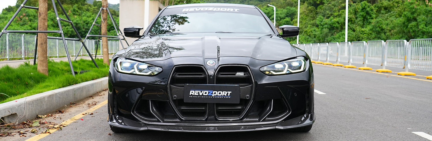 car with carbon fiber hood