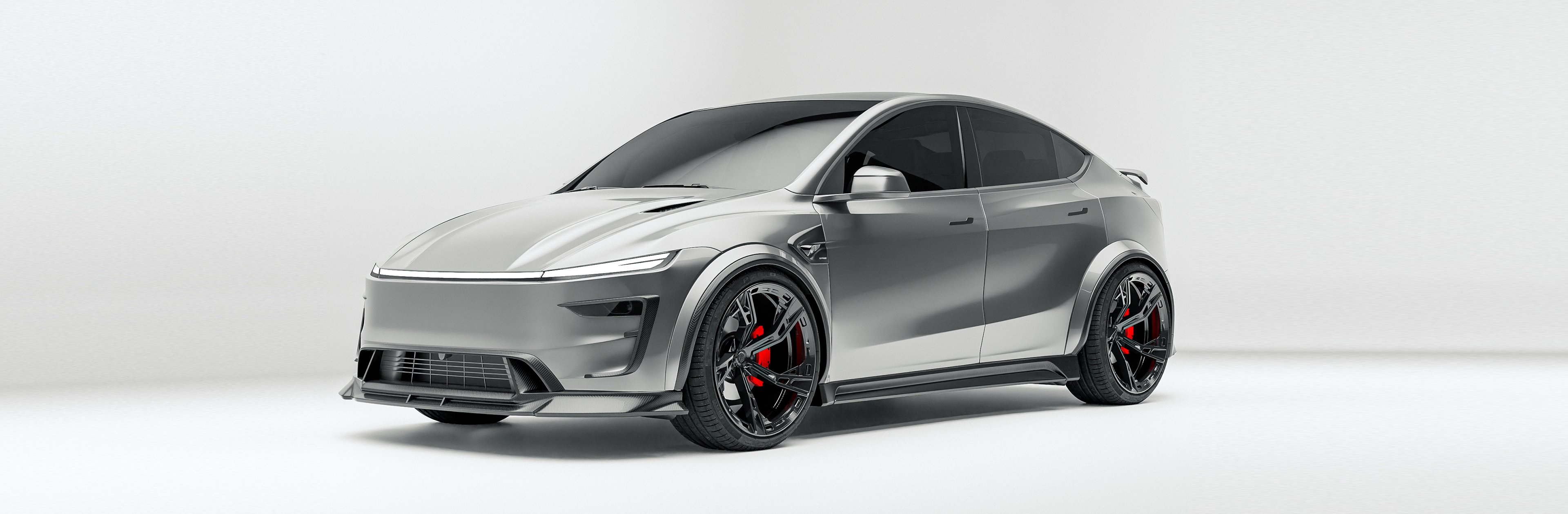 Tesla with Revozport carbon fiber body kit