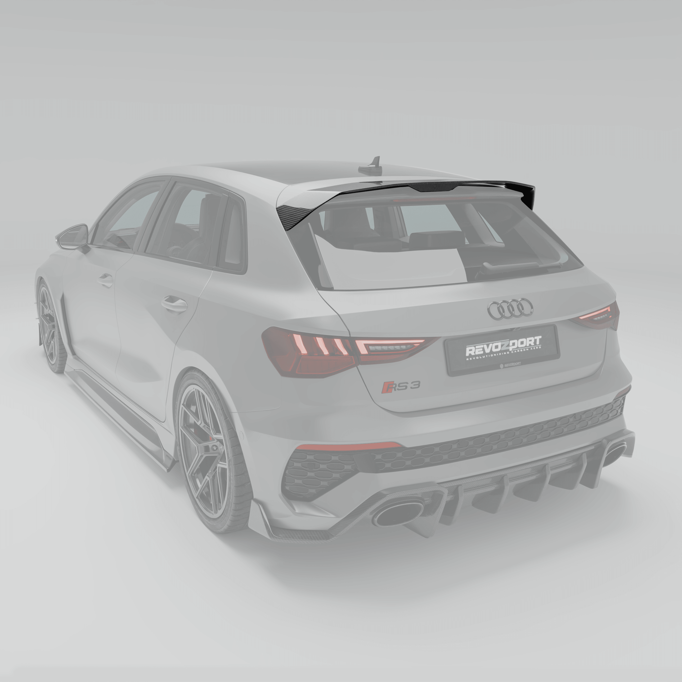 the-audi-rs3-sportback's-carbon-fiber-roof-spoiler-features-a-high-gloss-accent