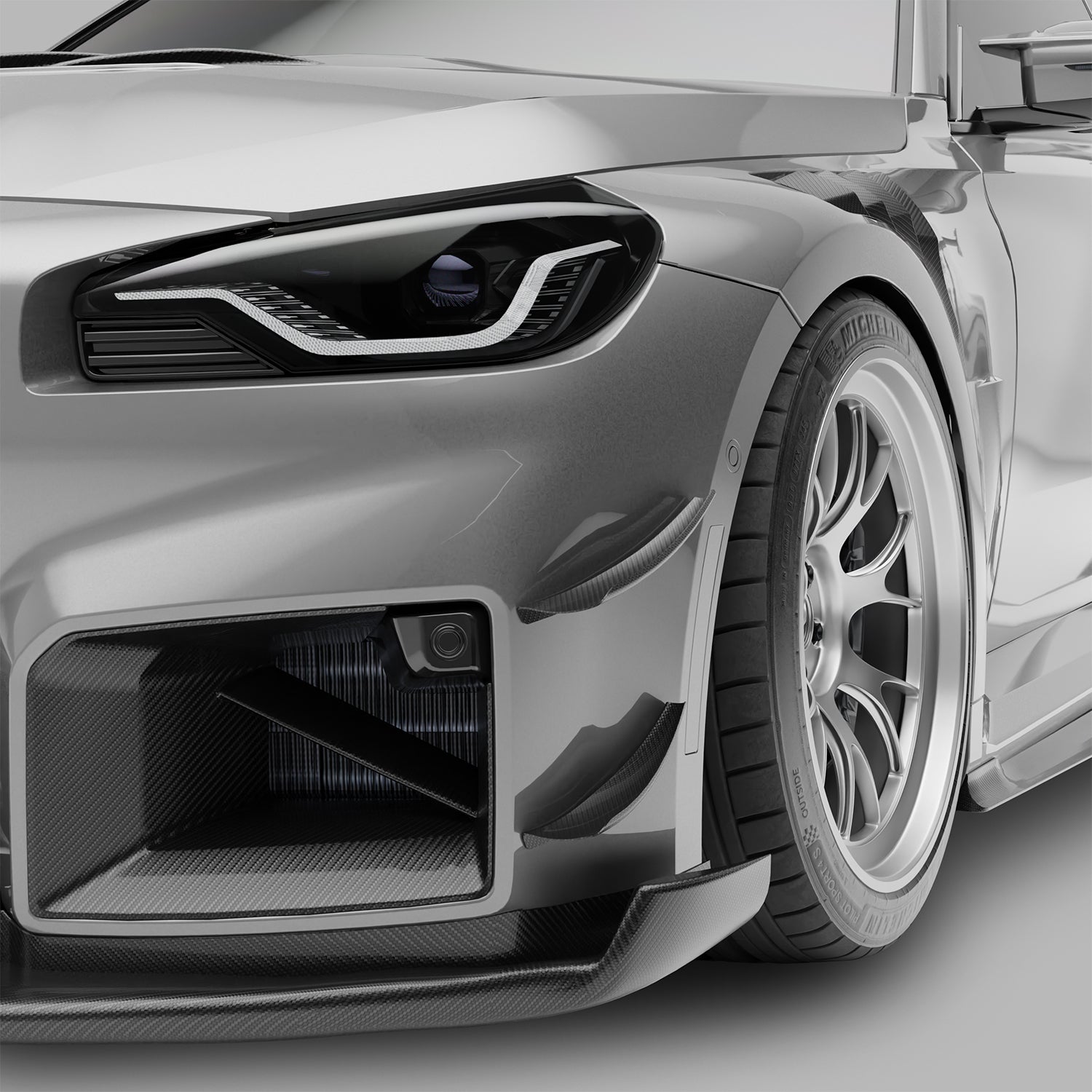 BMW M2 G87 Carbon Fiber Aero Front Bumper Canards