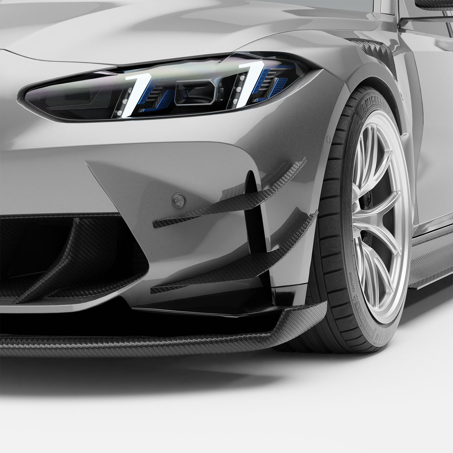 BMW M3 G80 Carbon Fiber Front Bumper Canards - Revozport