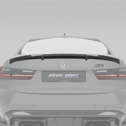 RevoZport BMW M3 G80 trunk spoiler installed on vehicle