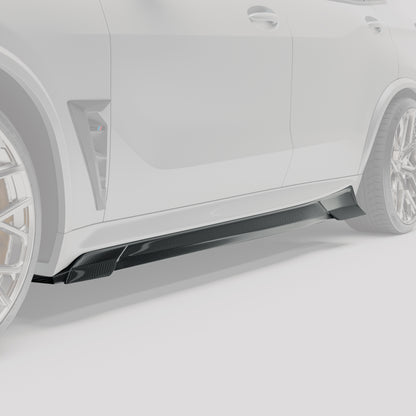 BMW X5M F95 LCI Carbon Fiber Side Skirts - Revozport