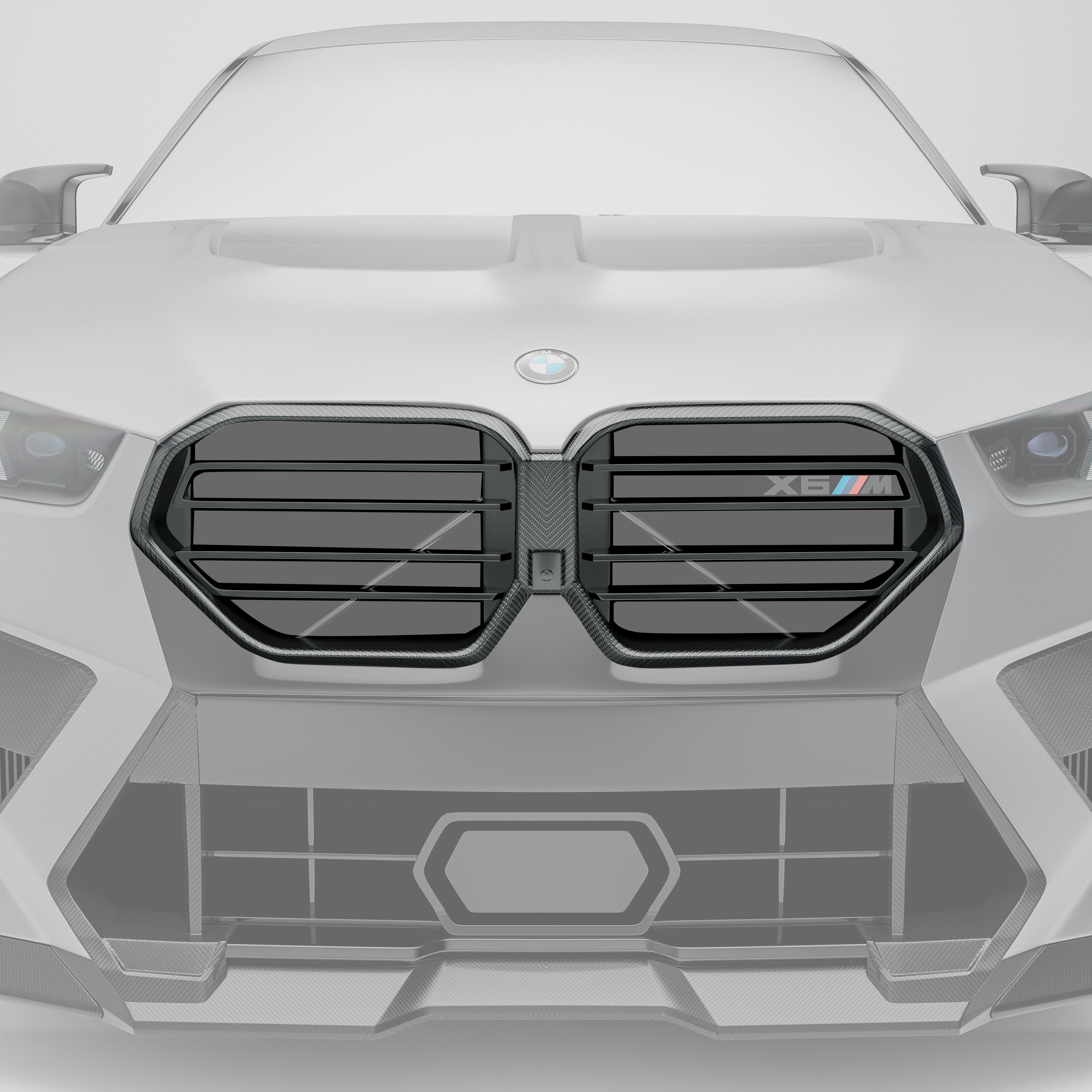 BMW X6M F96 LCI Carbon Fiber Front Grill - Revozport