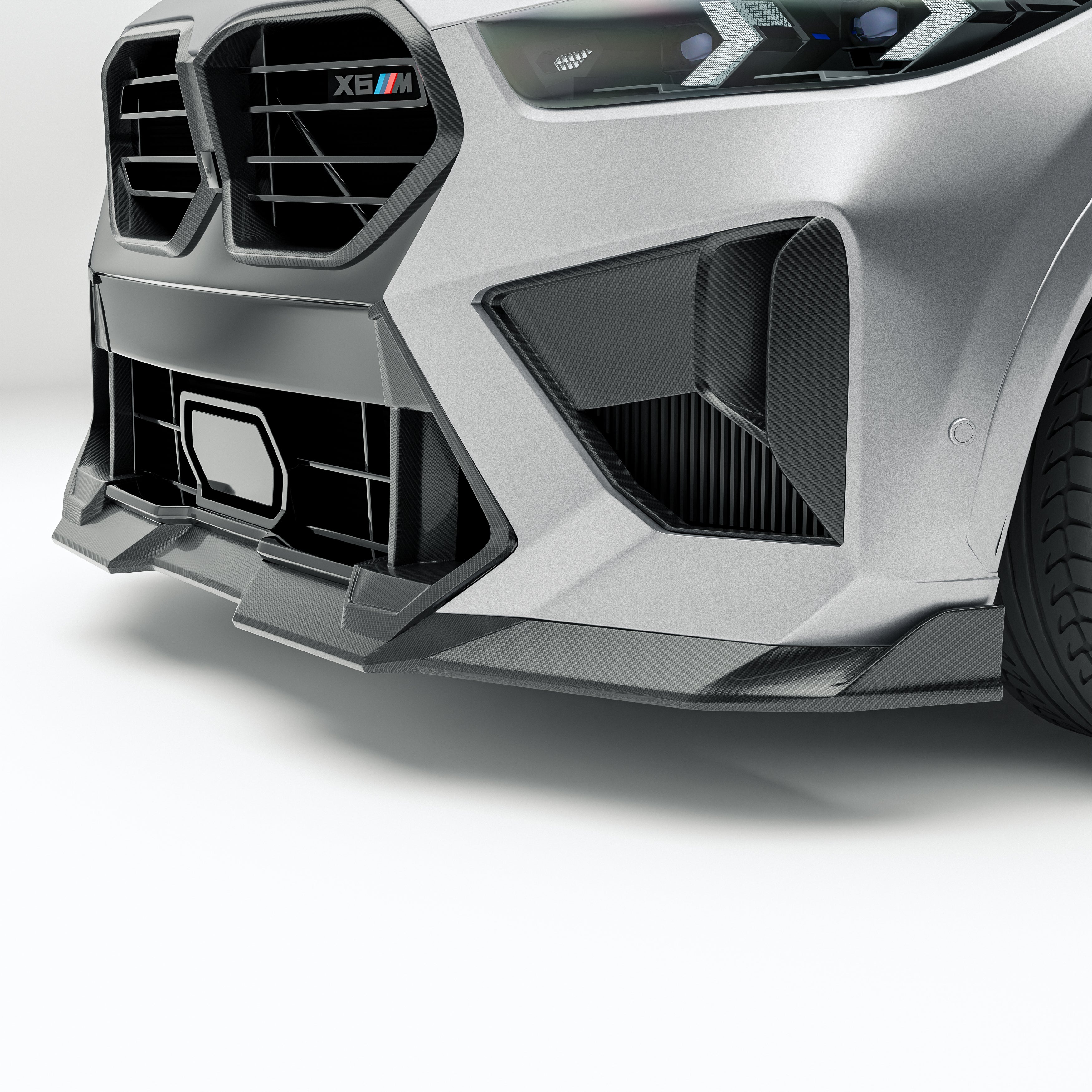 BMW X6M F96 LCI Carbon Fiber Front Lip - Revozport