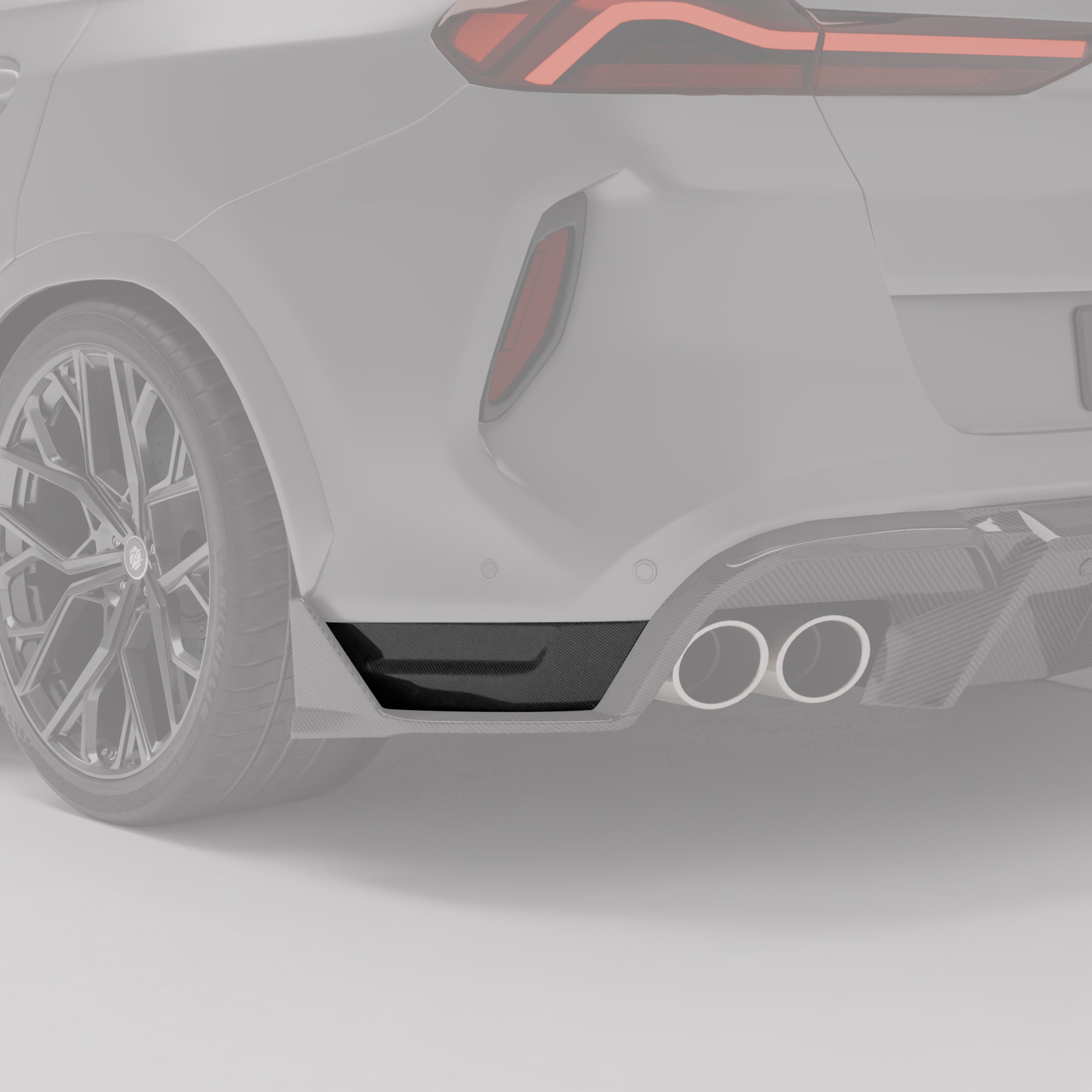 BMW X6M F96 LCI Carbon Fiber Rear Bumper Splitter - Revozport