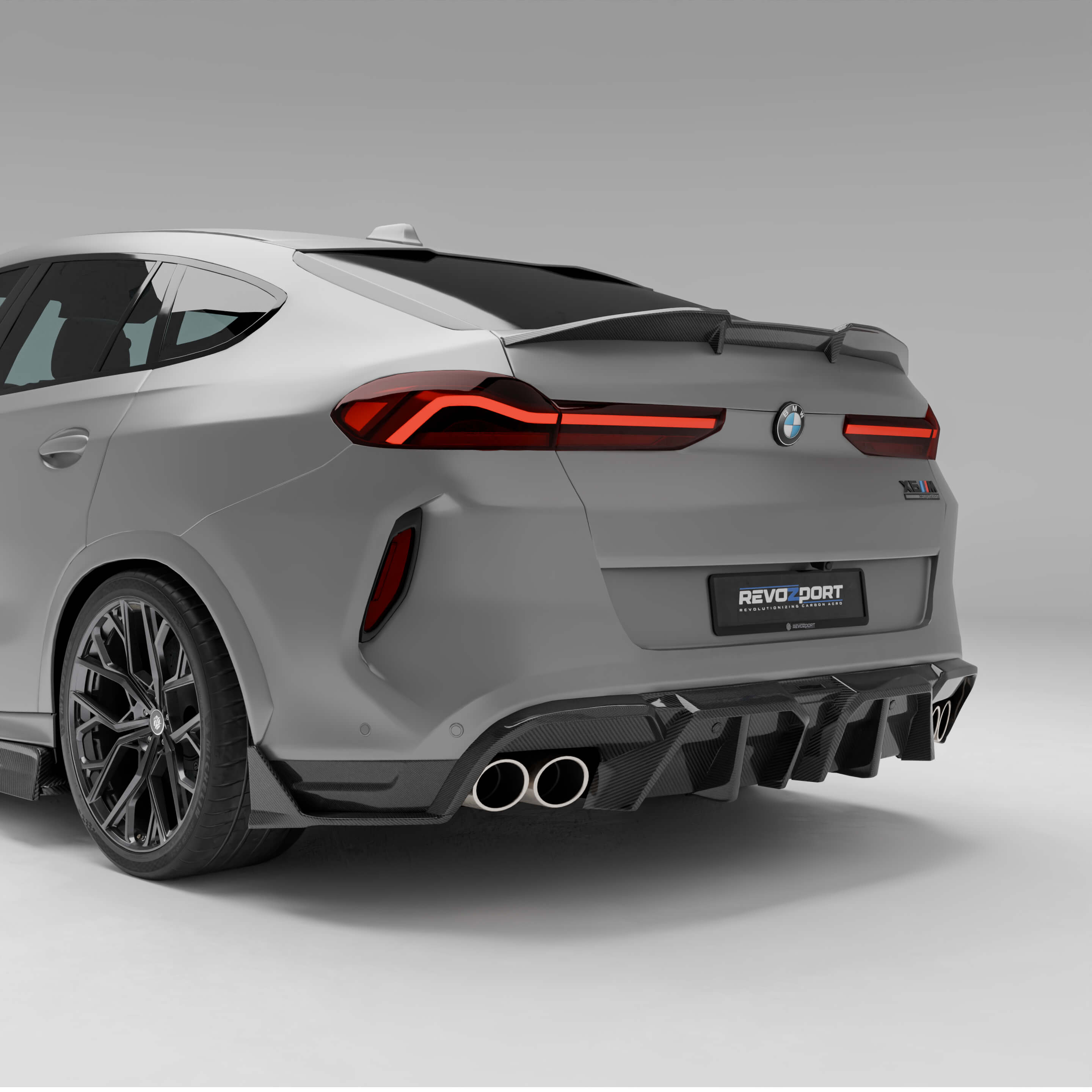 BMW X6M F96 LCI Carbon Fiber Rear Diffuser - Revozport