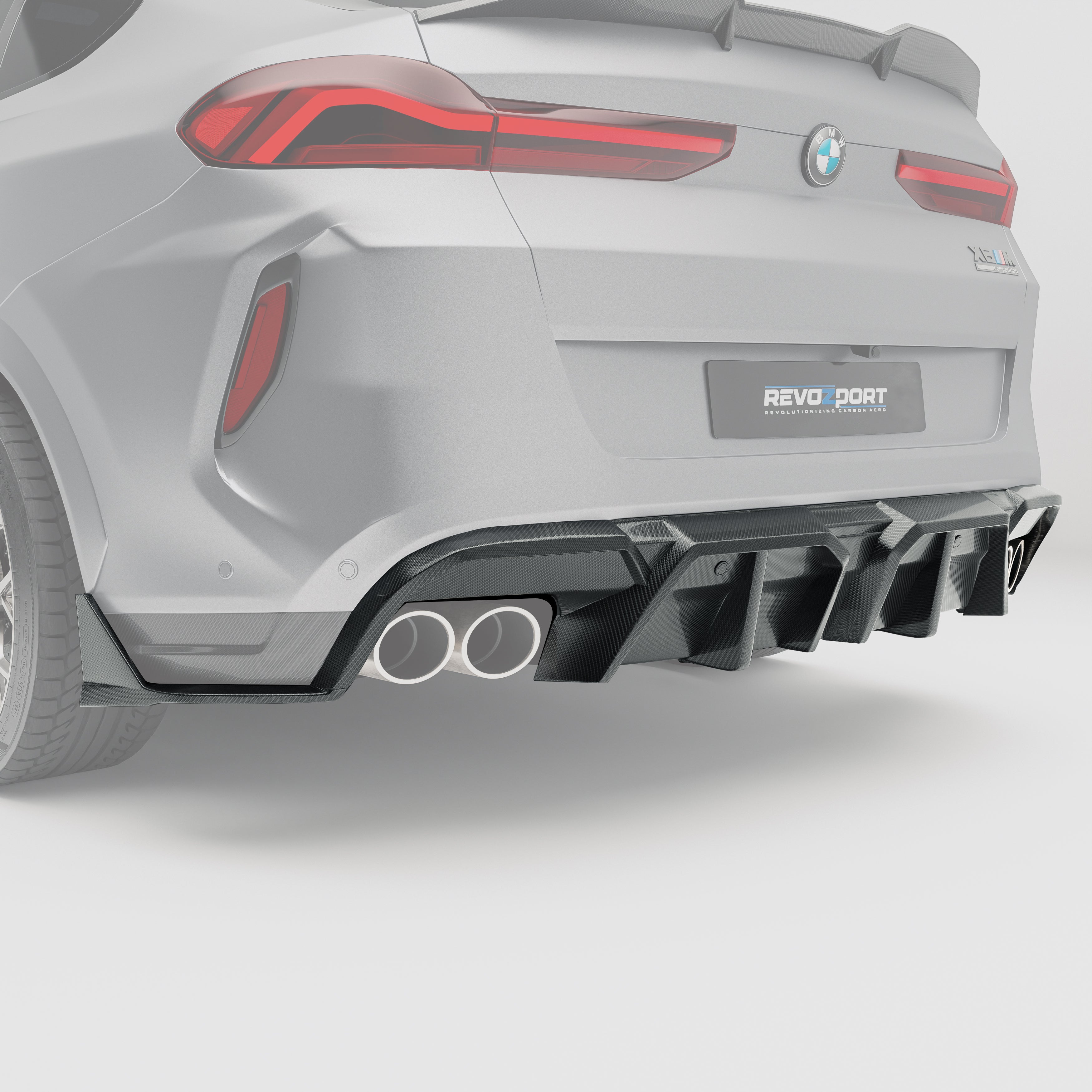 BMW X6M F96 LCI Carbon Fiber Rear Diffuser - Revozport