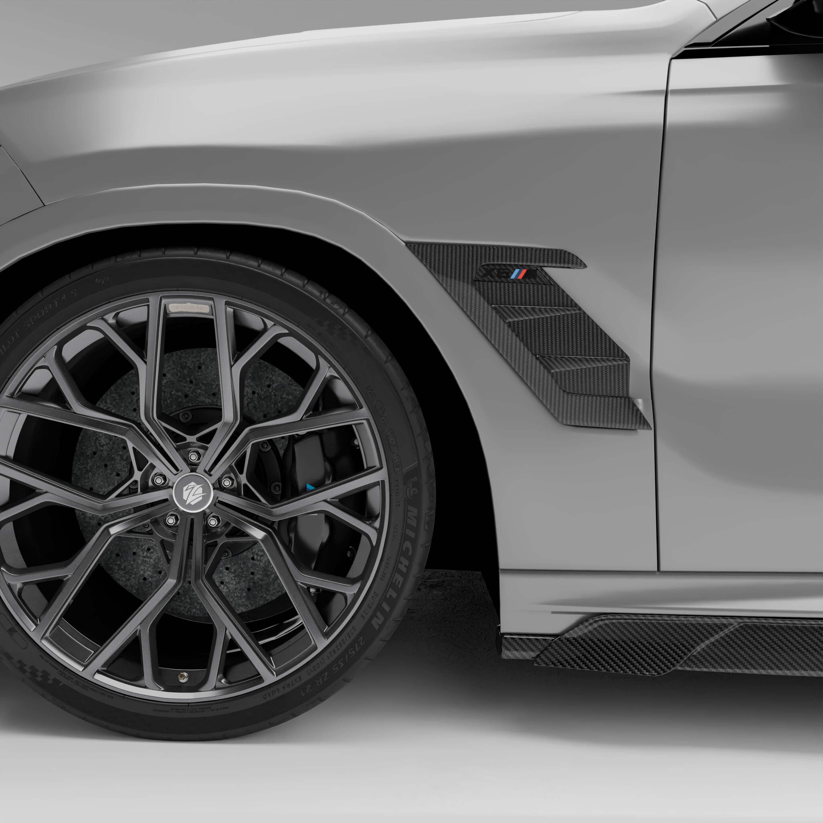 BMW X6M F96 LCI Carbon Fiber Side Vents - Revozport