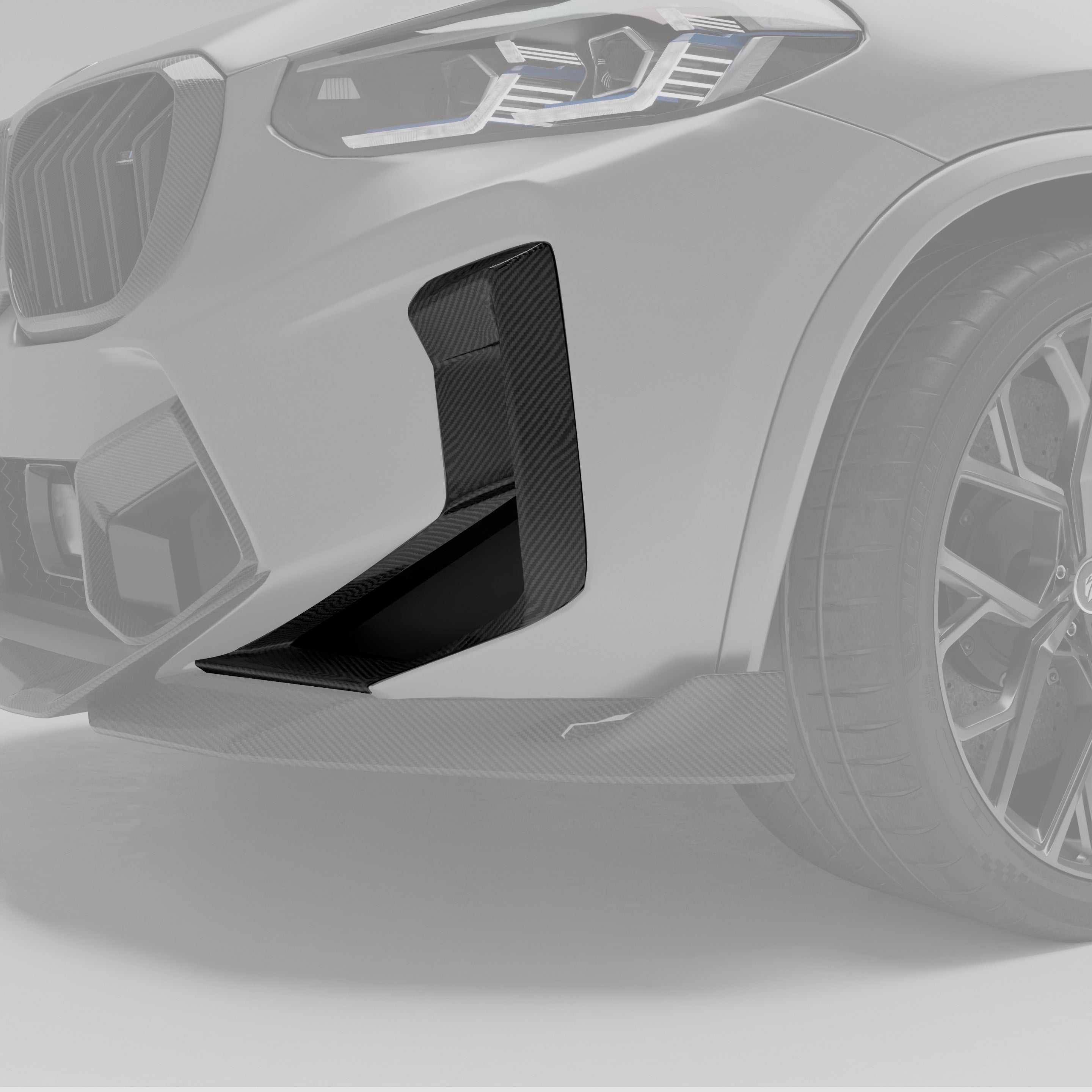 BMW X3M F97 LCI Carbon Fiber Front Bumper Air Intake Covers