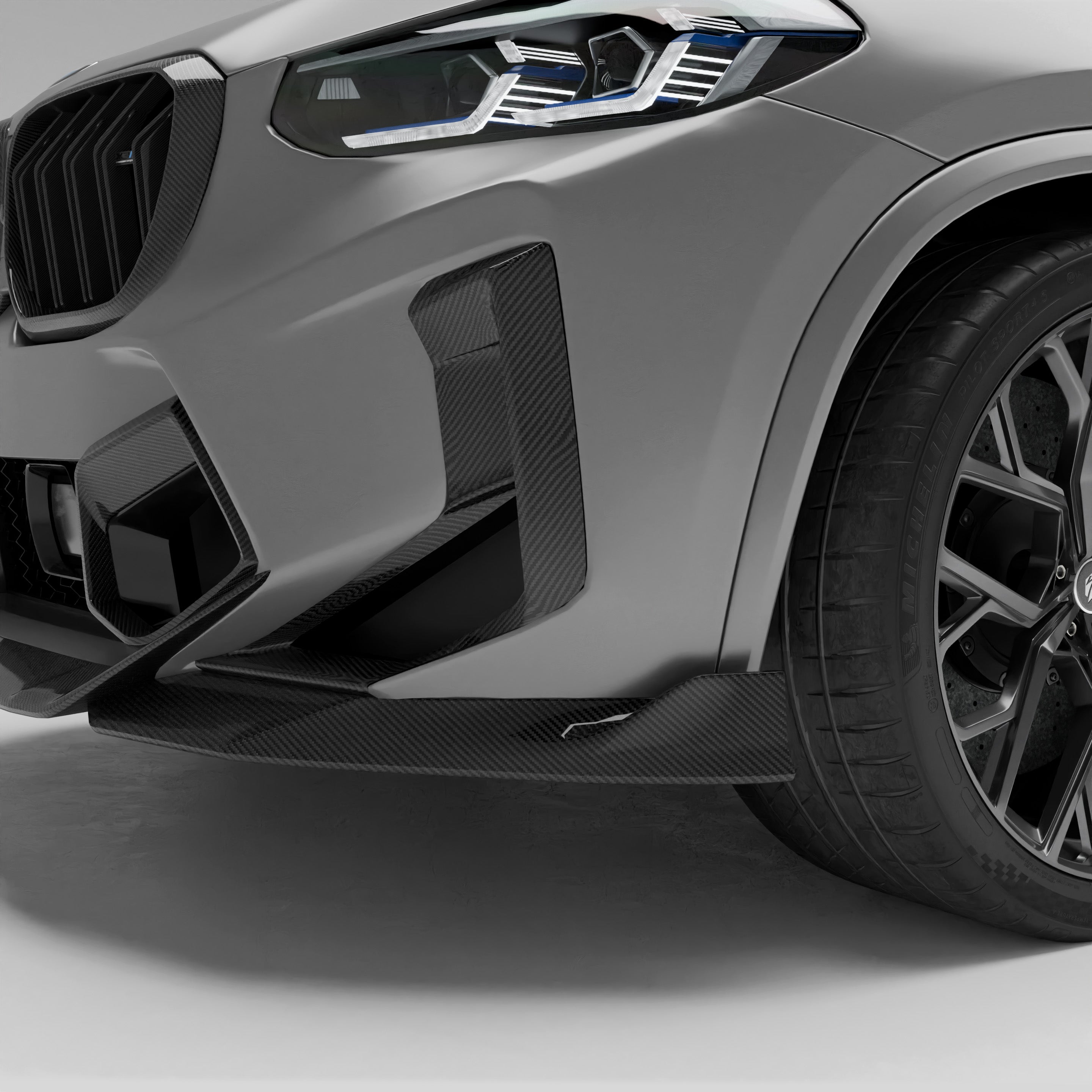 BMW X3M F97 LCI Carbon Fiber Front Bumper Air Intake Covers