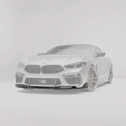 BMW F92 M8 coupe carbon fiber front lip full-view  with protruding sections