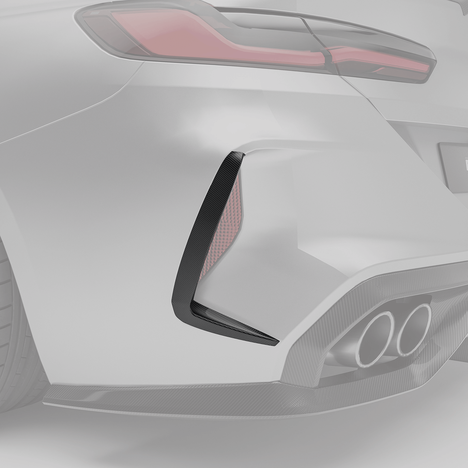 BMW F92 M8 coupe carbon fiber rear canards with protruding sections