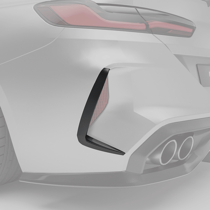 BMW F92 M8 coupe carbon fiber rear canards with protruding sections