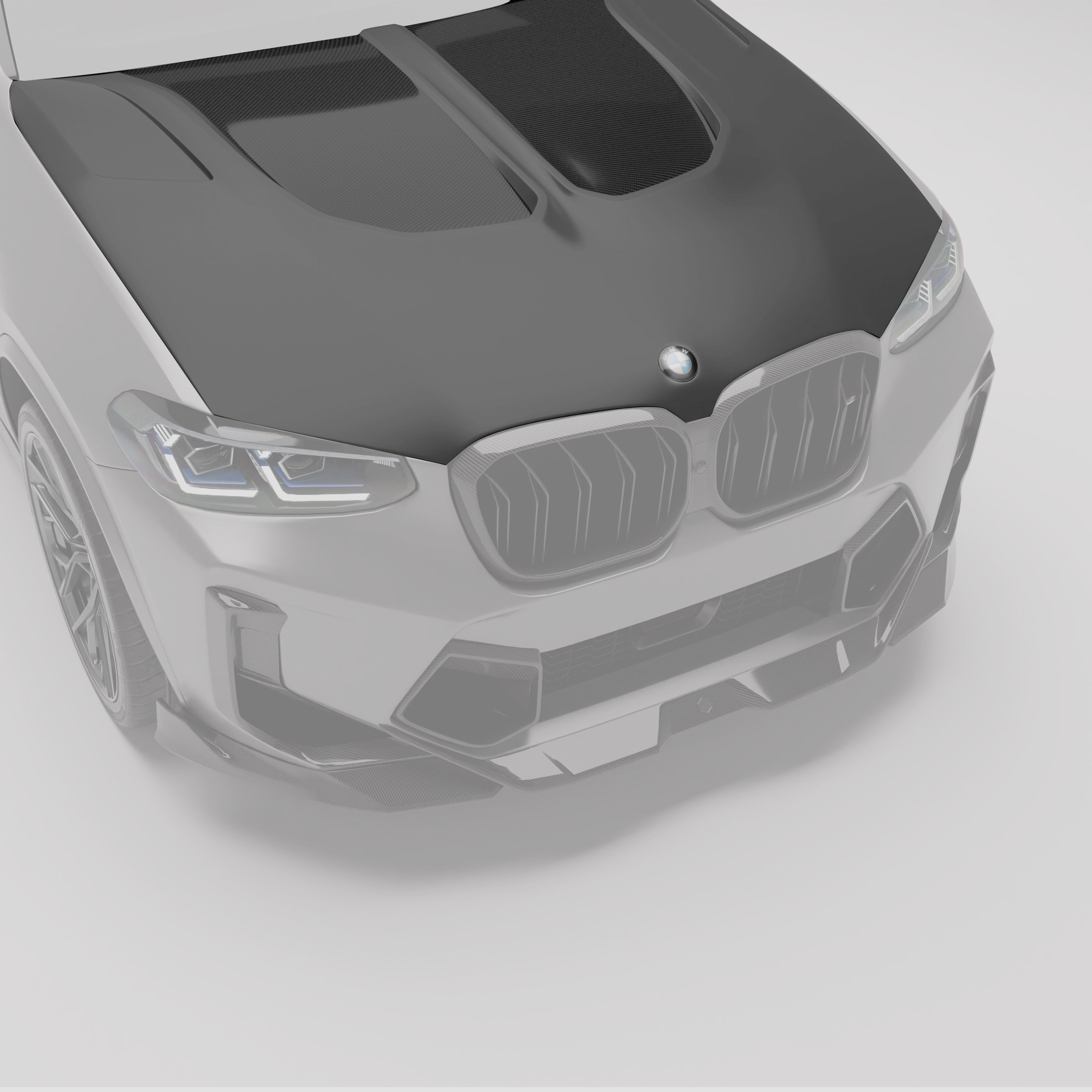 bmw-x3m-f97-lci-carbon-fiber-hood:-close-up-of-the-high-gloss-finish-from-a-top-down-view