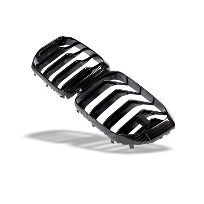 BMW X5M F95 PRE LCI Carbon Fiber Front Grill Revozport White Base Actual Photos