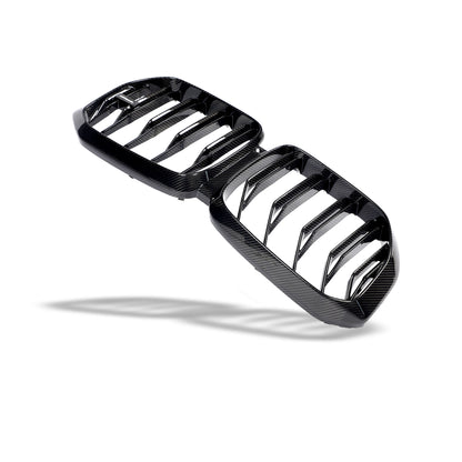 BMW X5M F95 PRE LCI Carbon Fiber Front Grill Revozport White Base Actual Photos