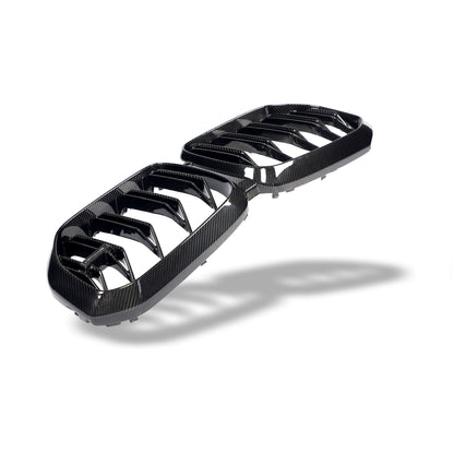 BMW X5M F95 PRE LCI Carbon Fiber Front Grill Revozport White Base Actual Photos