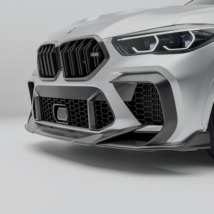 BMW X6M F96 PRE LCI Carbon Fiber Front Bumper Canards