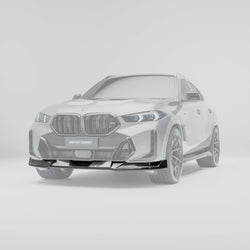 Renderings of the BMW X6 G06 model showcase the high-gloss finish of the carbon-fiber front lip