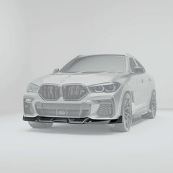 BMW X6 G06 LCI Pre-Facelift Carbon Fiber Front Lip with Partial High-Gloss Finish