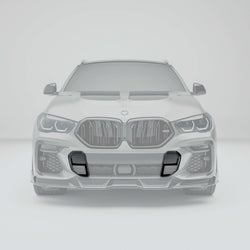 BMW X6 G06 LCI Pre-Facelift Carbon Fiber Front Air Intake Grille with Partial High-Gloss Finish