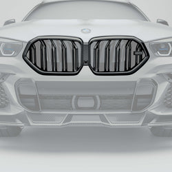 BMW X6 G06 Pre-LCI Facelift: Partial High-Gloss Carbon Fiber Grille