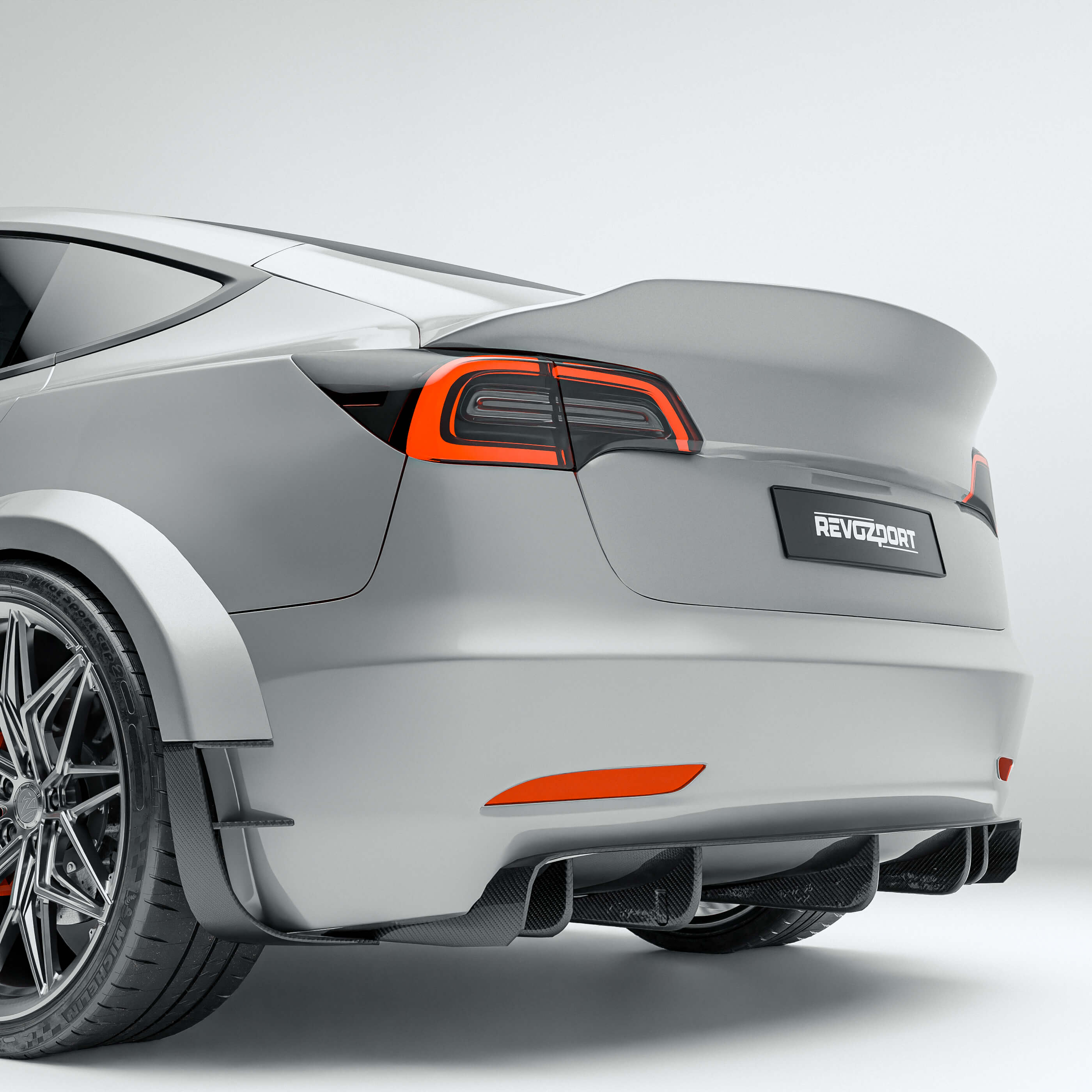 Tesla Model 3 Carbon Fiber Rear Diffsuer | RevoZport – Revozport