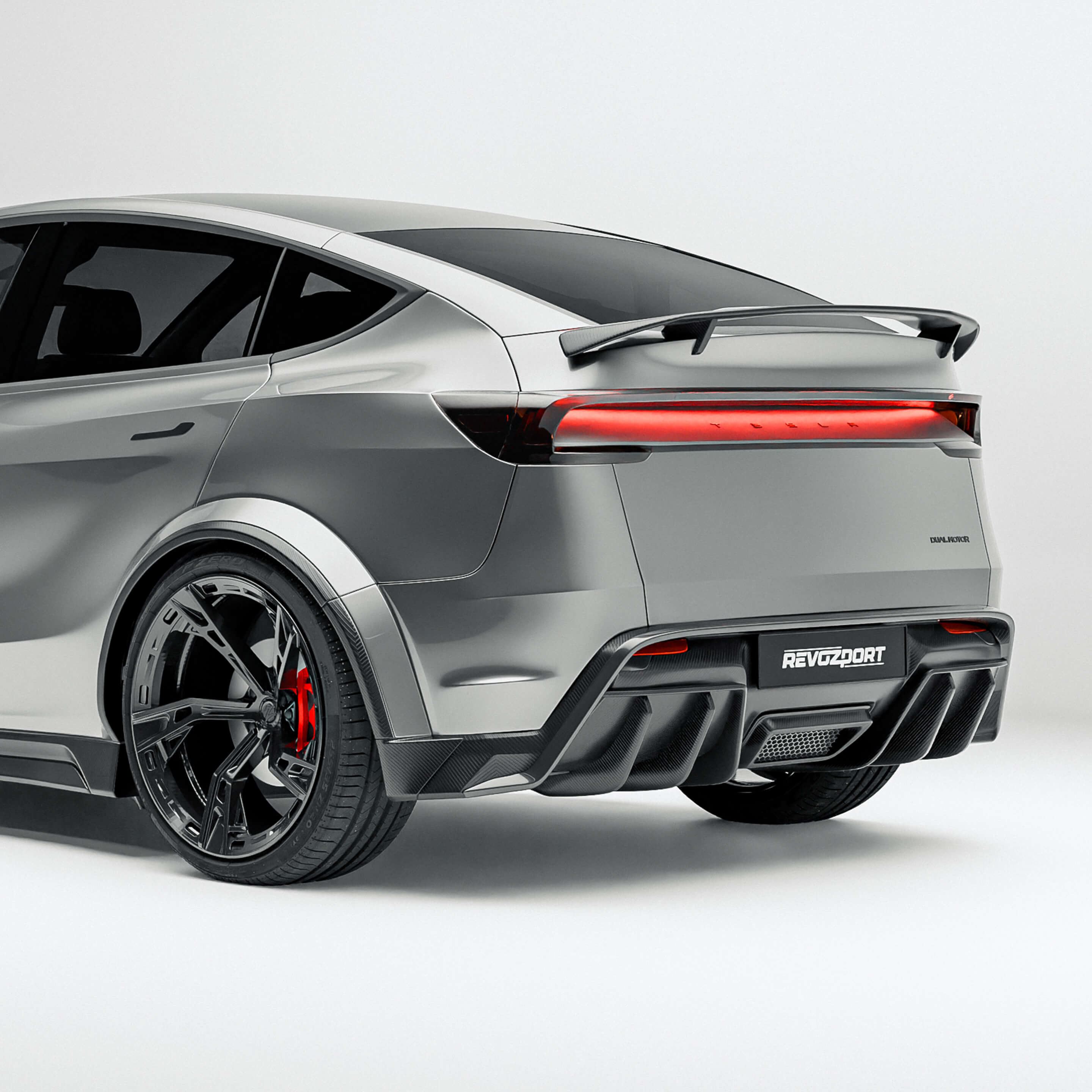 Tesla Model Y Rear Design Tesla Model Y Premium (Juniper) Carbon Rear Diffuser | RevoZport ...