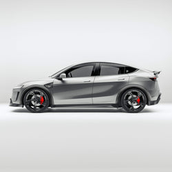 Tesla Model Y Juniper carbon fiber wheel arch extensions studio view