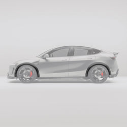 Tesla Model Y Juniper carbon wheel arch extensions side view