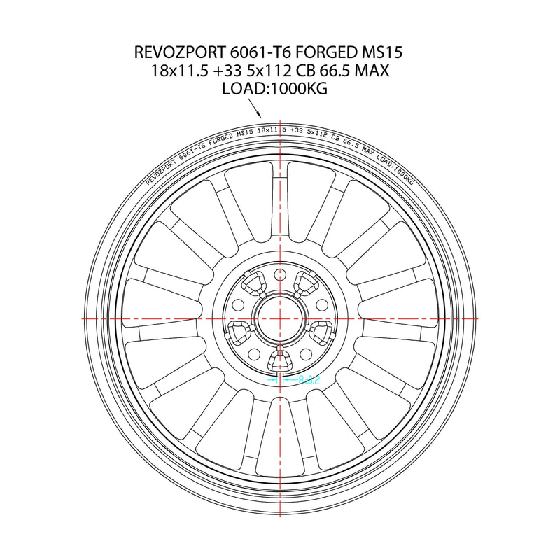 Wheel rim dimension design drawing