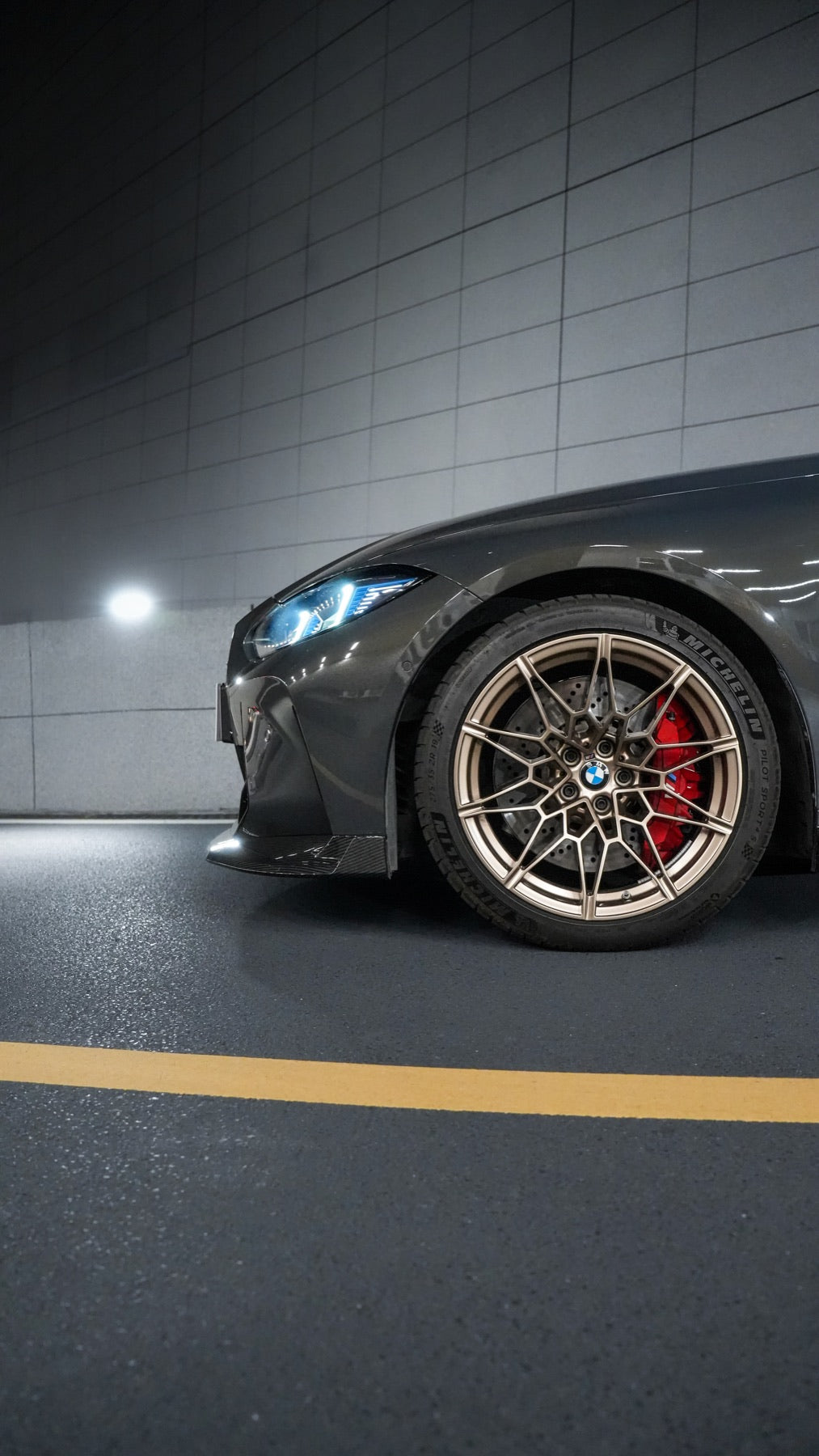 BMW M3 G80 Street Program official BMW dealer front wheel side skirt detail