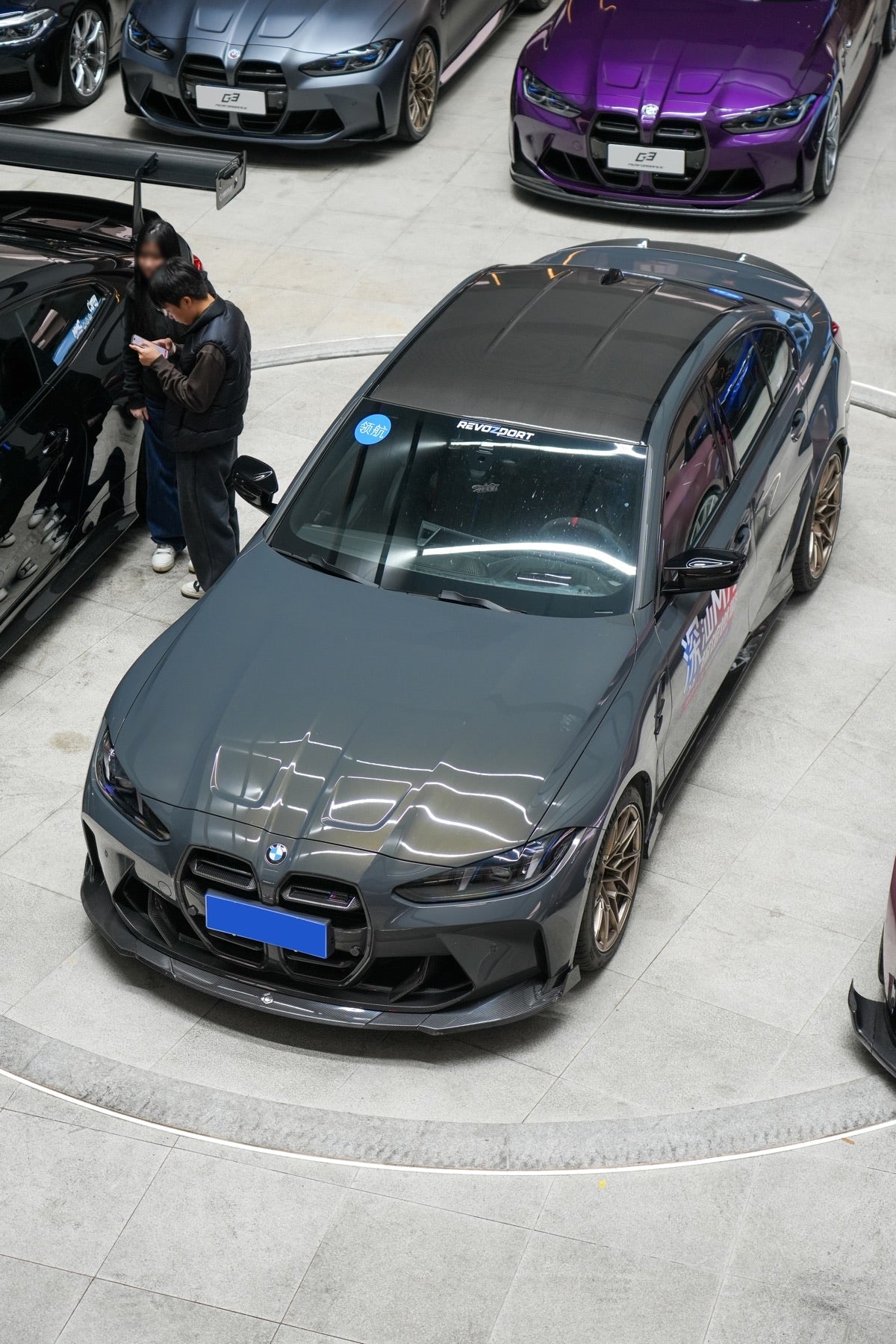 BMW M3 G80 Street Program official BMW dealer overhead showroom