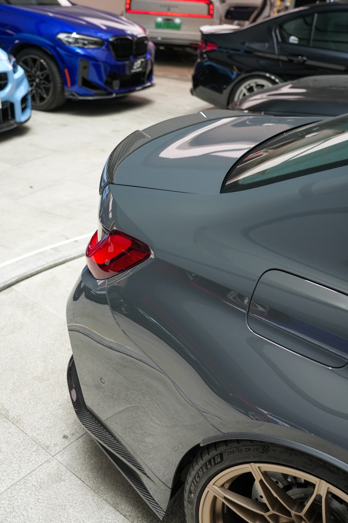 BMW M3 G80 Street Program official BMW dealer trunk spoiler detail