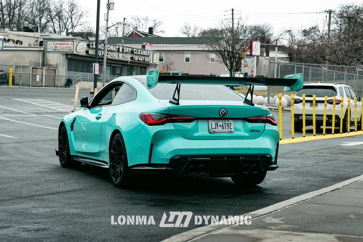 New York BMW M4 G82 Race — Turquoise Rear-Wing Build