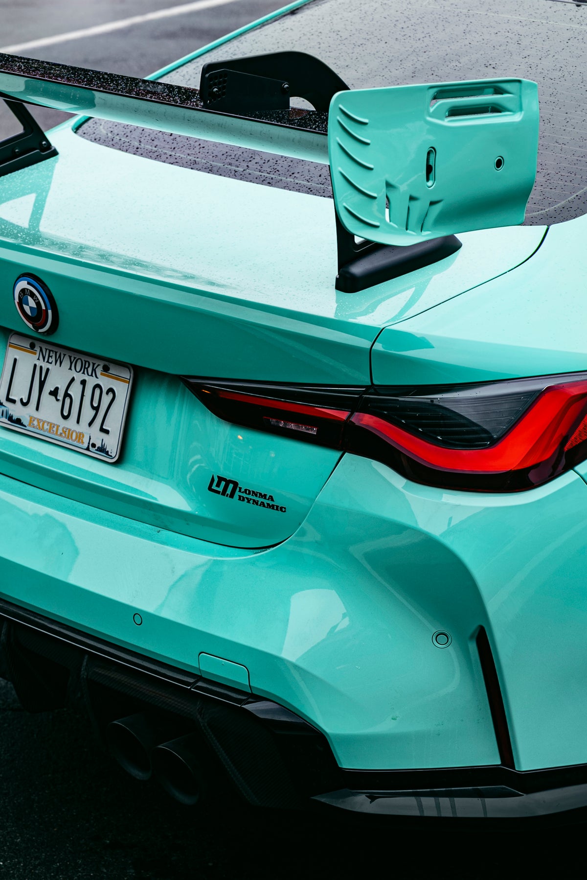 New York BMW M4 G82 Race — Turquoise Rear-Wing Build