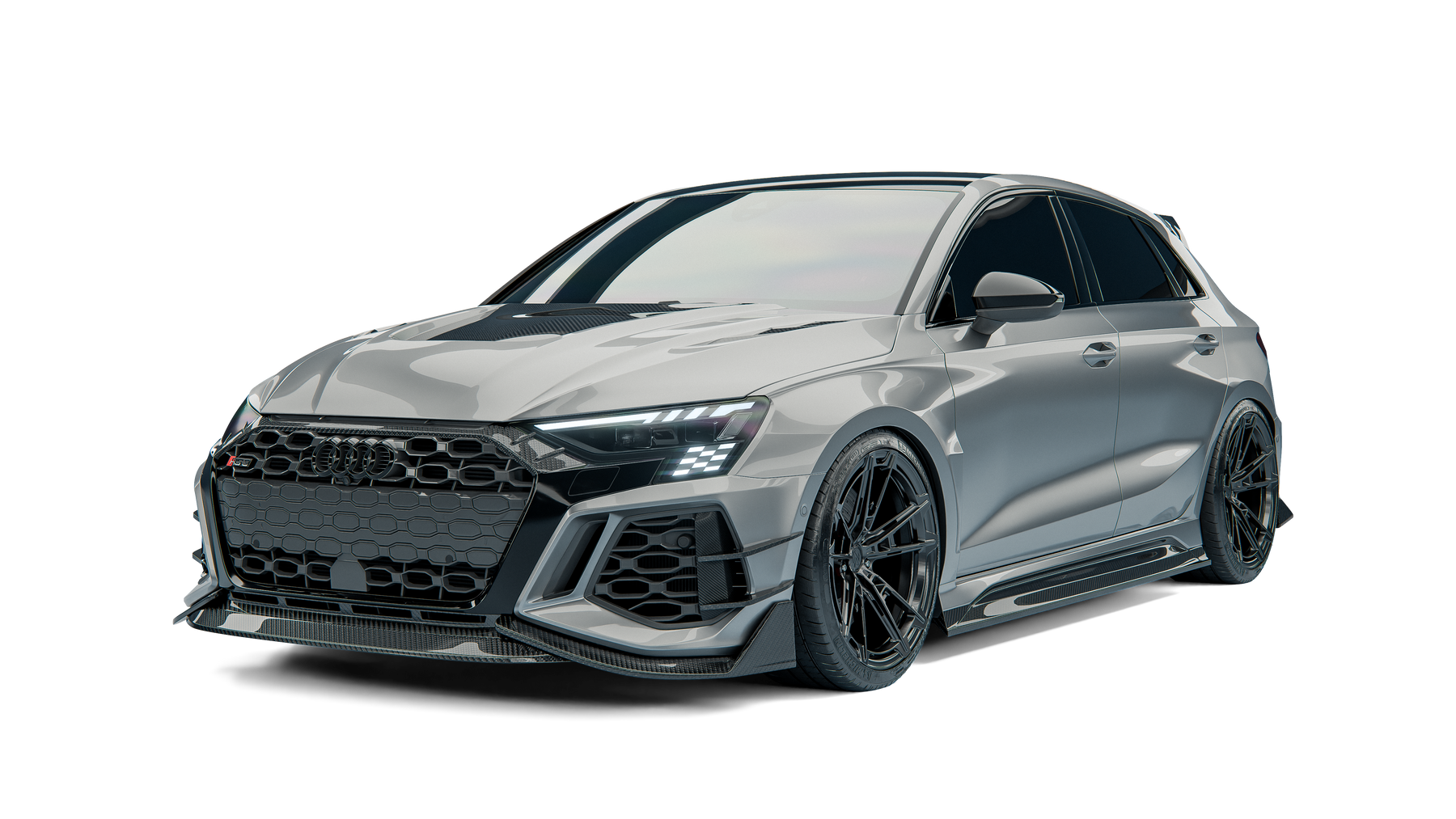 Audi RS3 8Y Pre-LCI Sportback RevoZport Street Program front three-quarter view