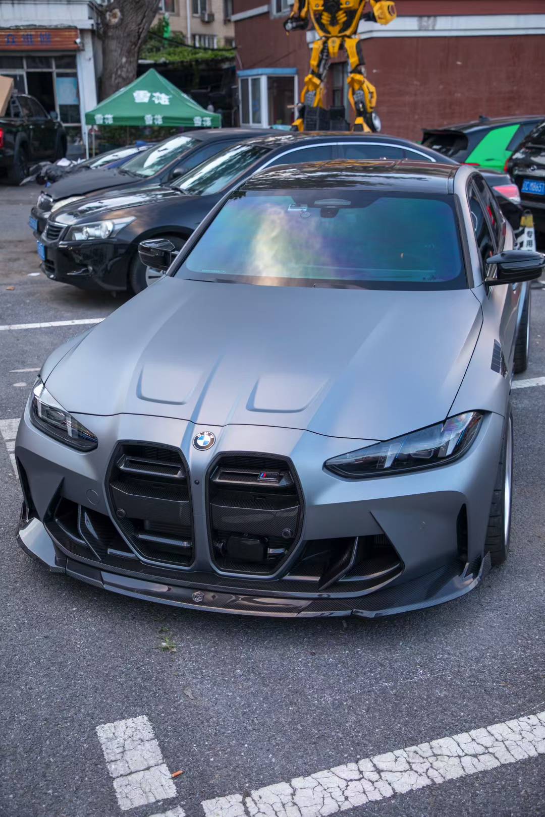 BMW M3 G80 RevoZport carbon front package hood front grill front lip and front trim