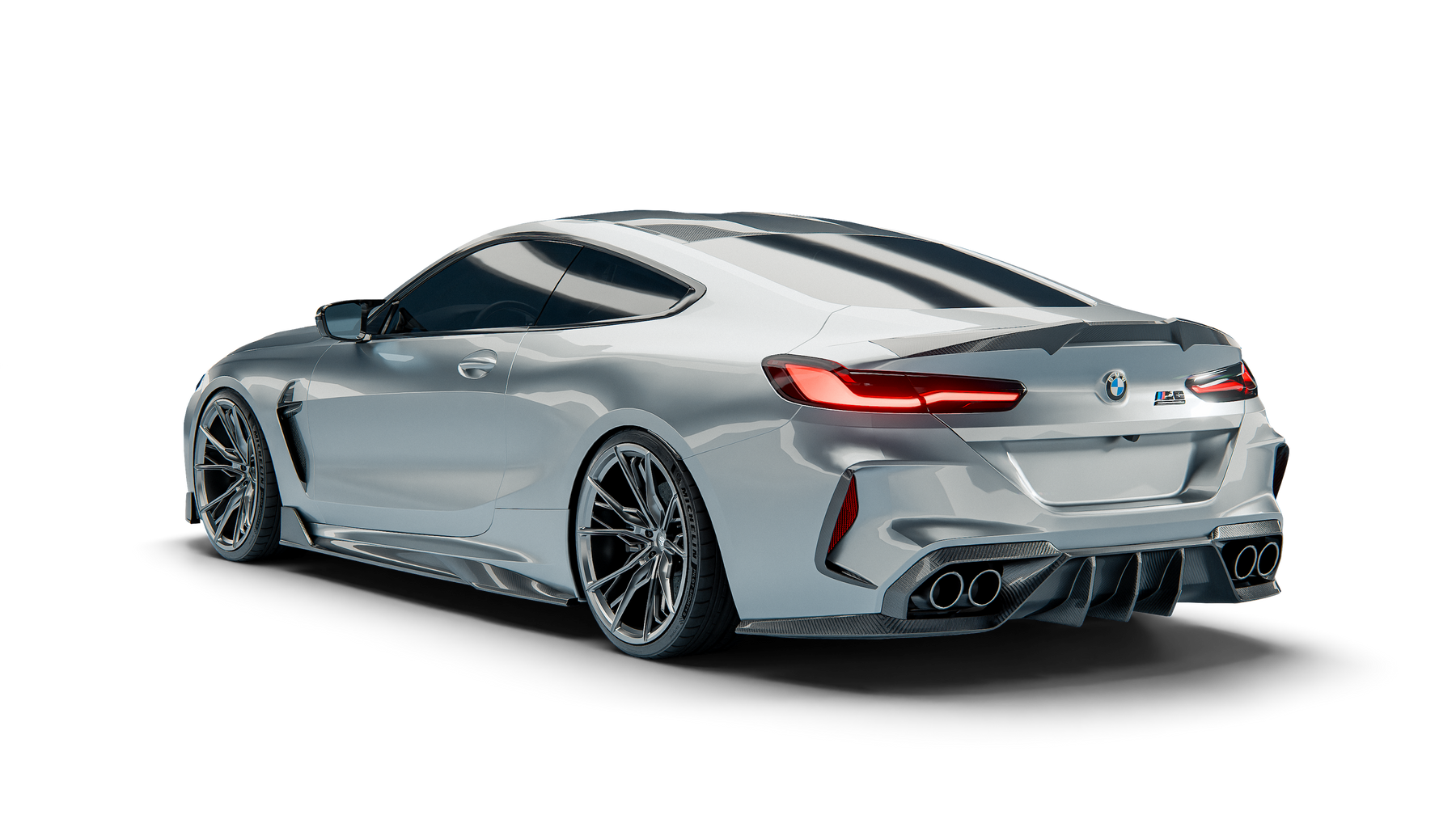 BMW M8 F92 Coupe RevoZport Street Program rear three-quarter view