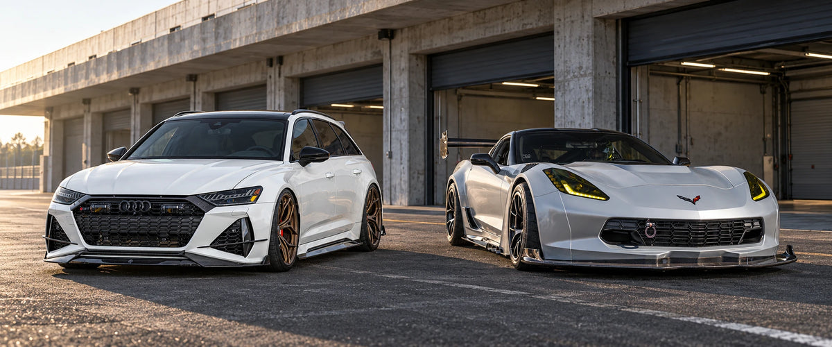 White RevoZport Audi RS6 with carbon aero and bronze wheels
